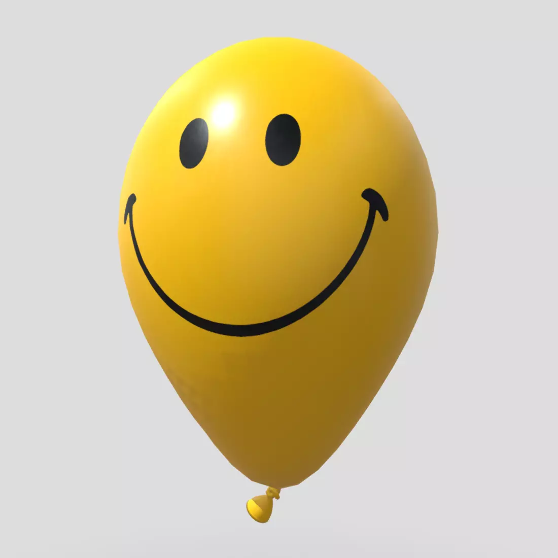 Balloon 4 smiley face Low-poly 3D model_0