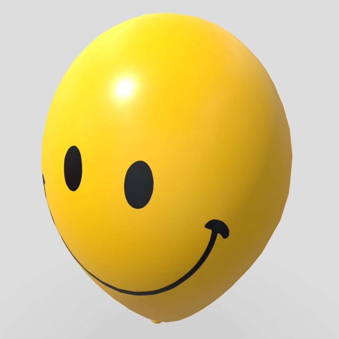 Balloon 4 smiley face Low-poly 3D model_4