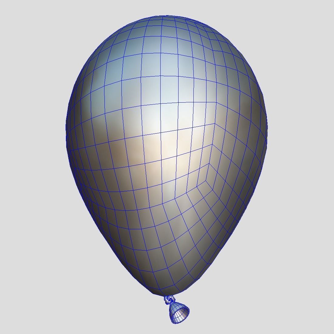 Balloon 4 smiley face Low-poly 3D model_9