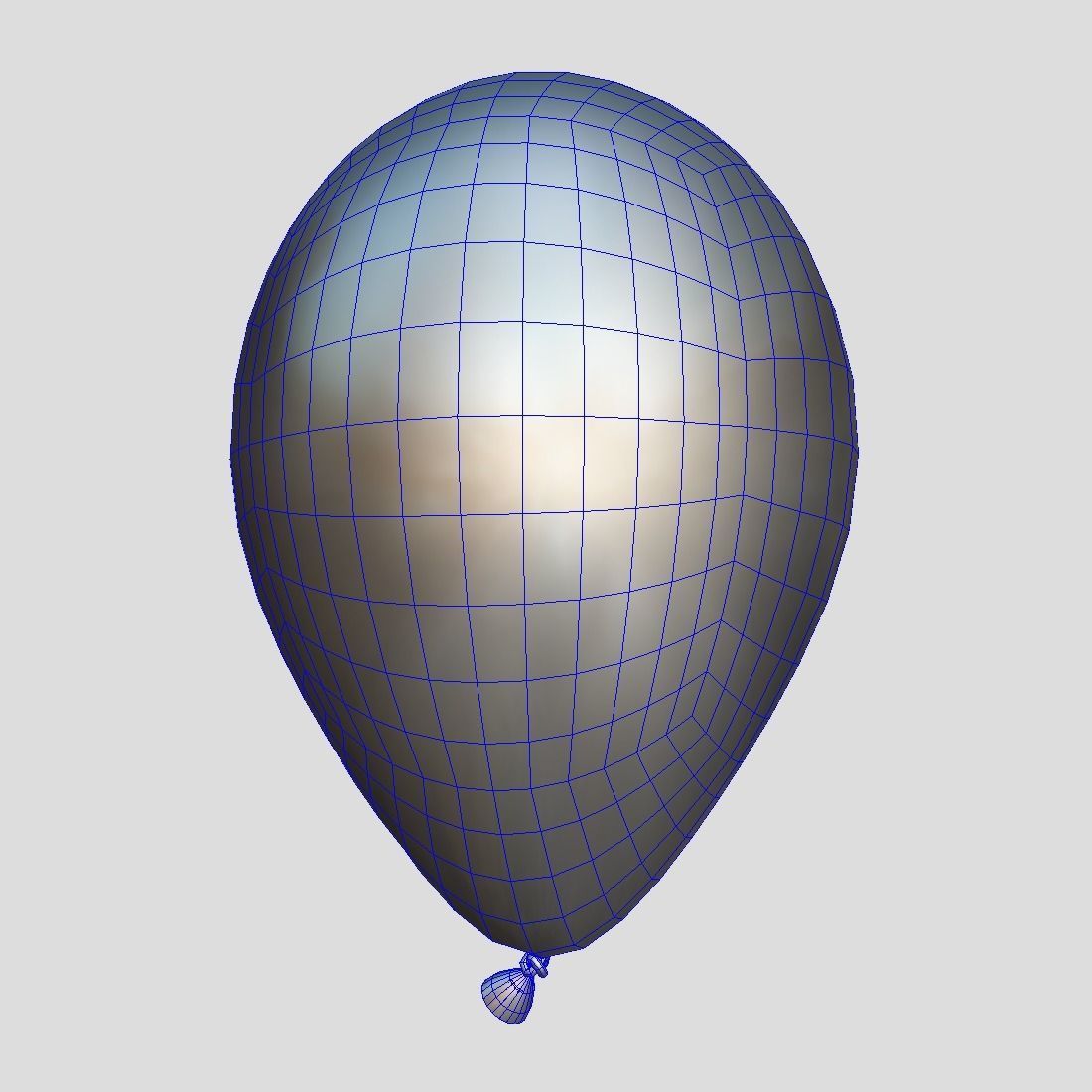 Balloon 4 smiley face Low-poly 3D model_1