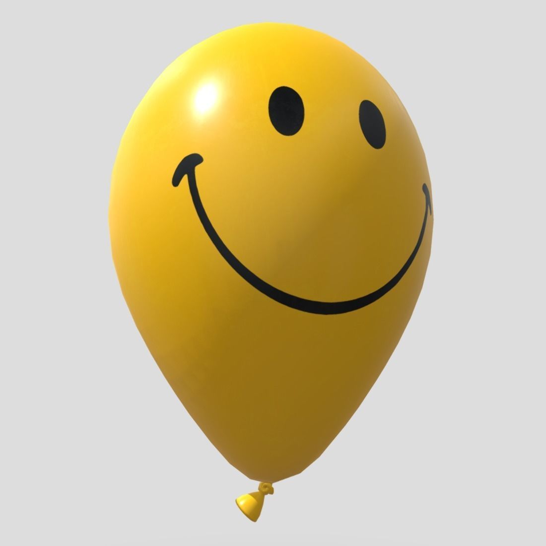Balloon 4 smiley face Low-poly 3D model_10