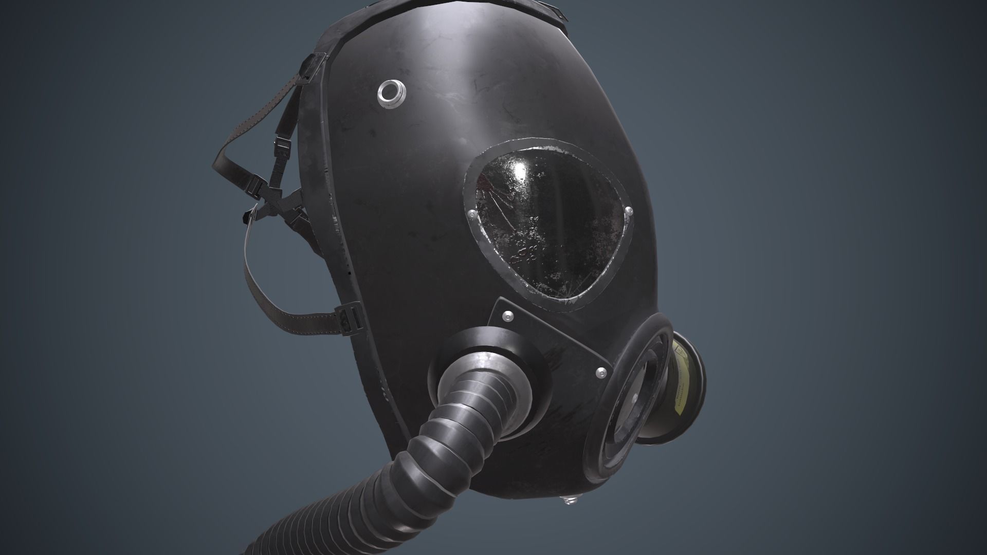 Gas Mask Low-poly 3D model_10
