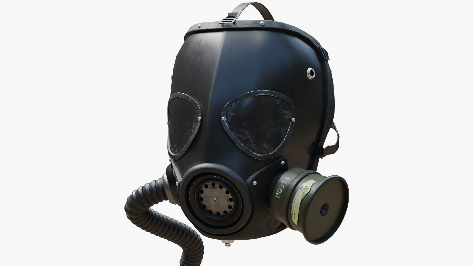 Gas Mask Low-poly 3D model_3