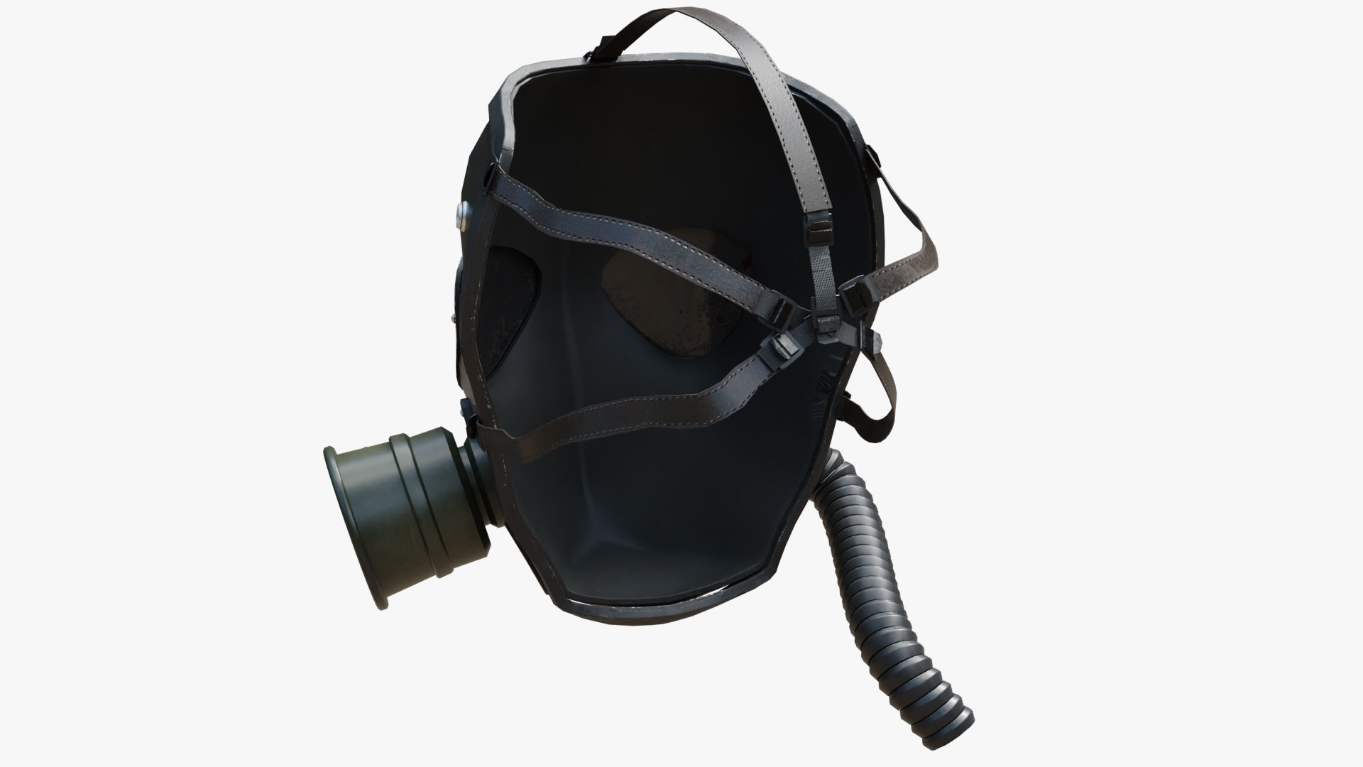 Gas Mask Low-poly 3D model_5