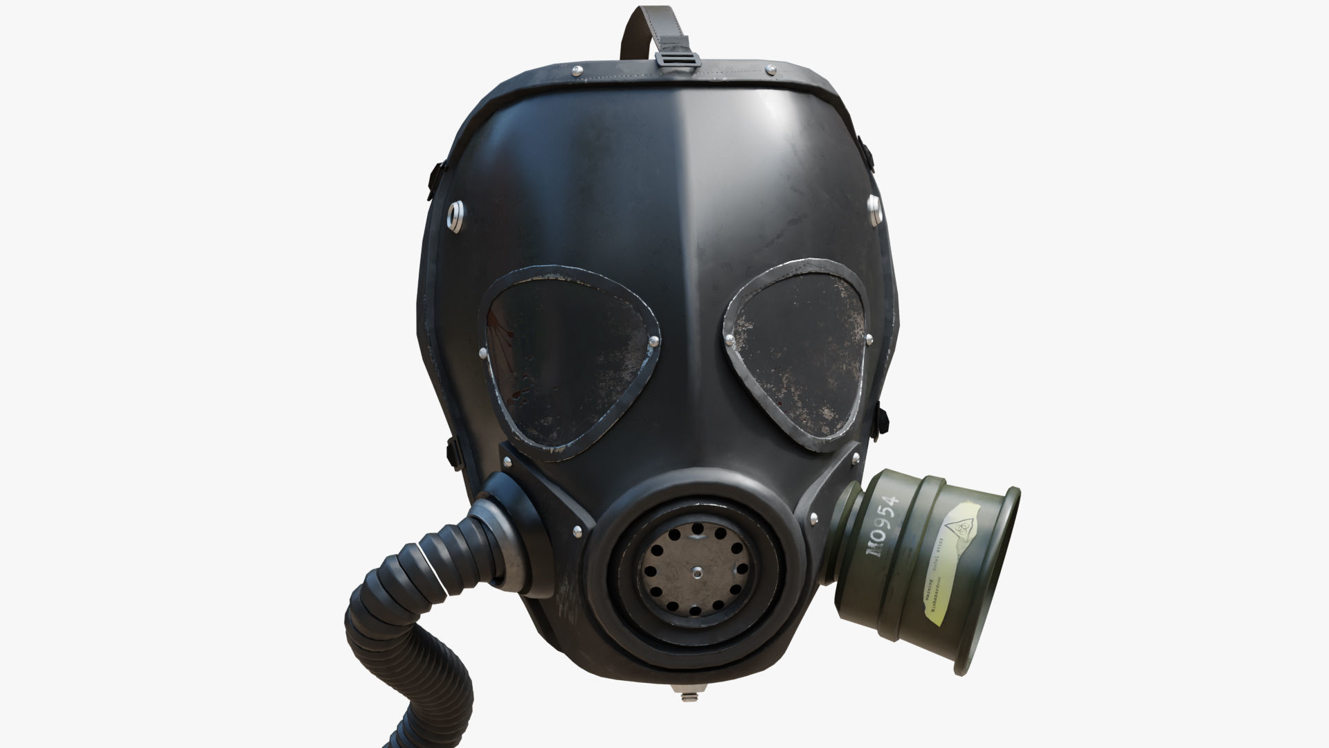 Gas Mask Low-poly 3D model_2