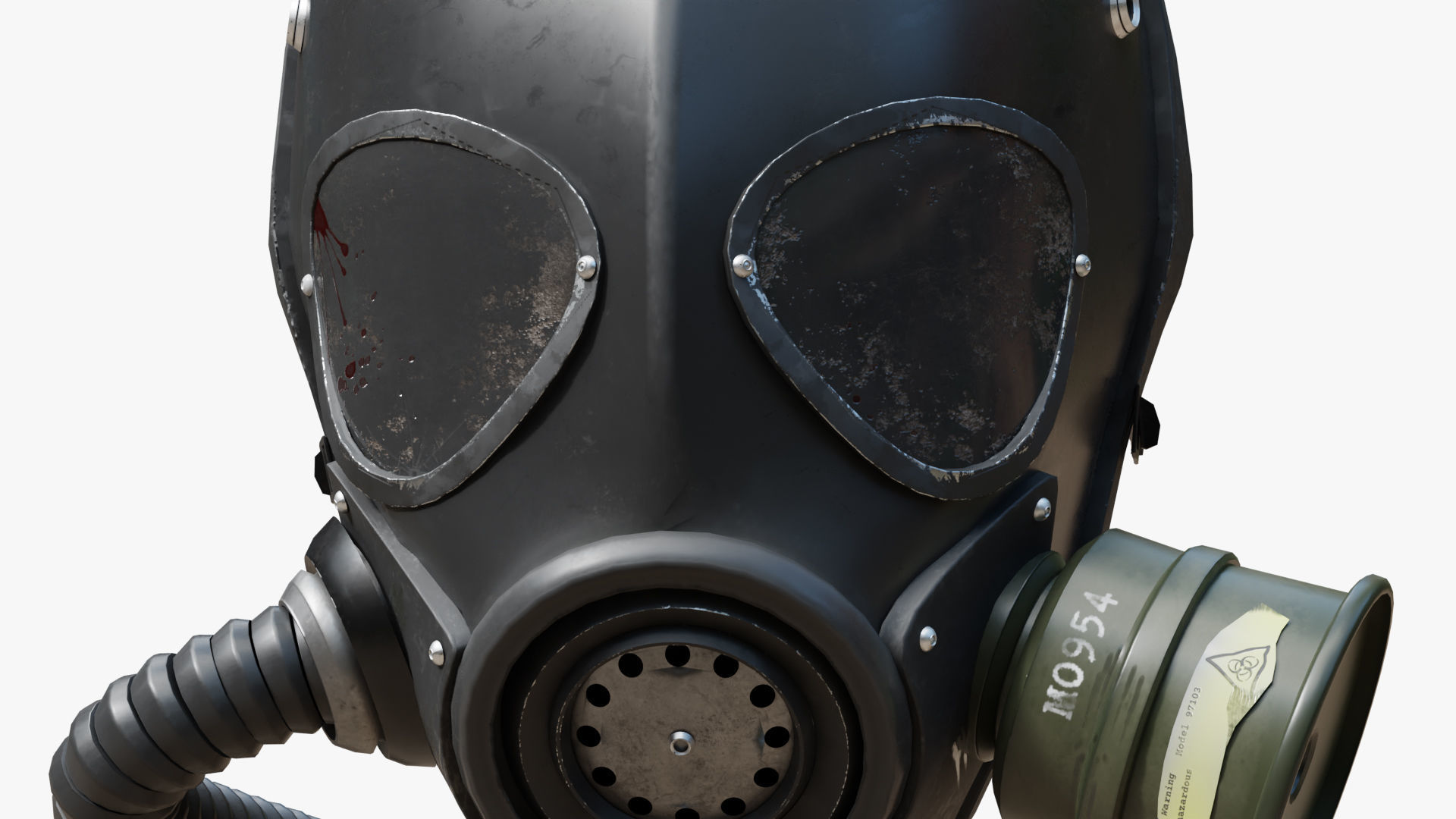 Gas Mask Low-poly 3D model_6