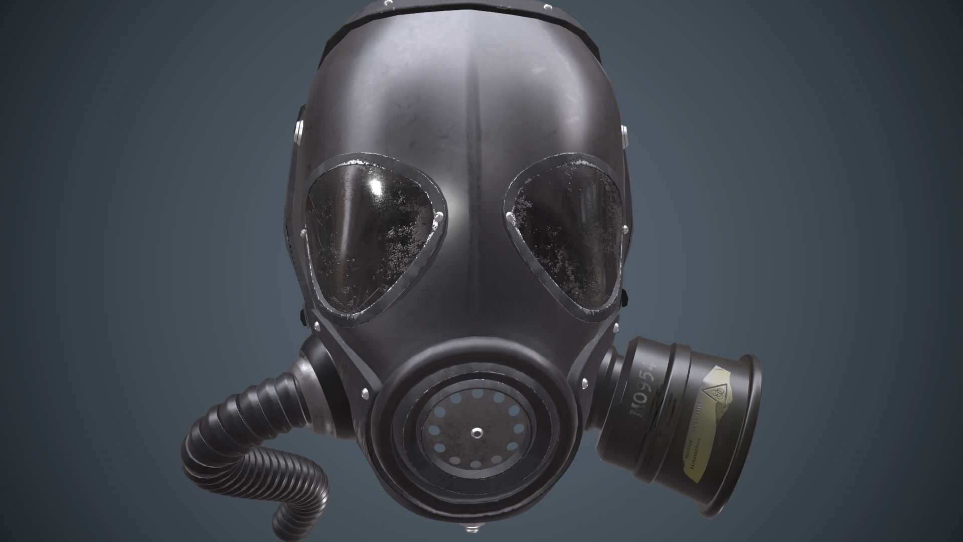 Gas Mask Low-poly 3D model_9
