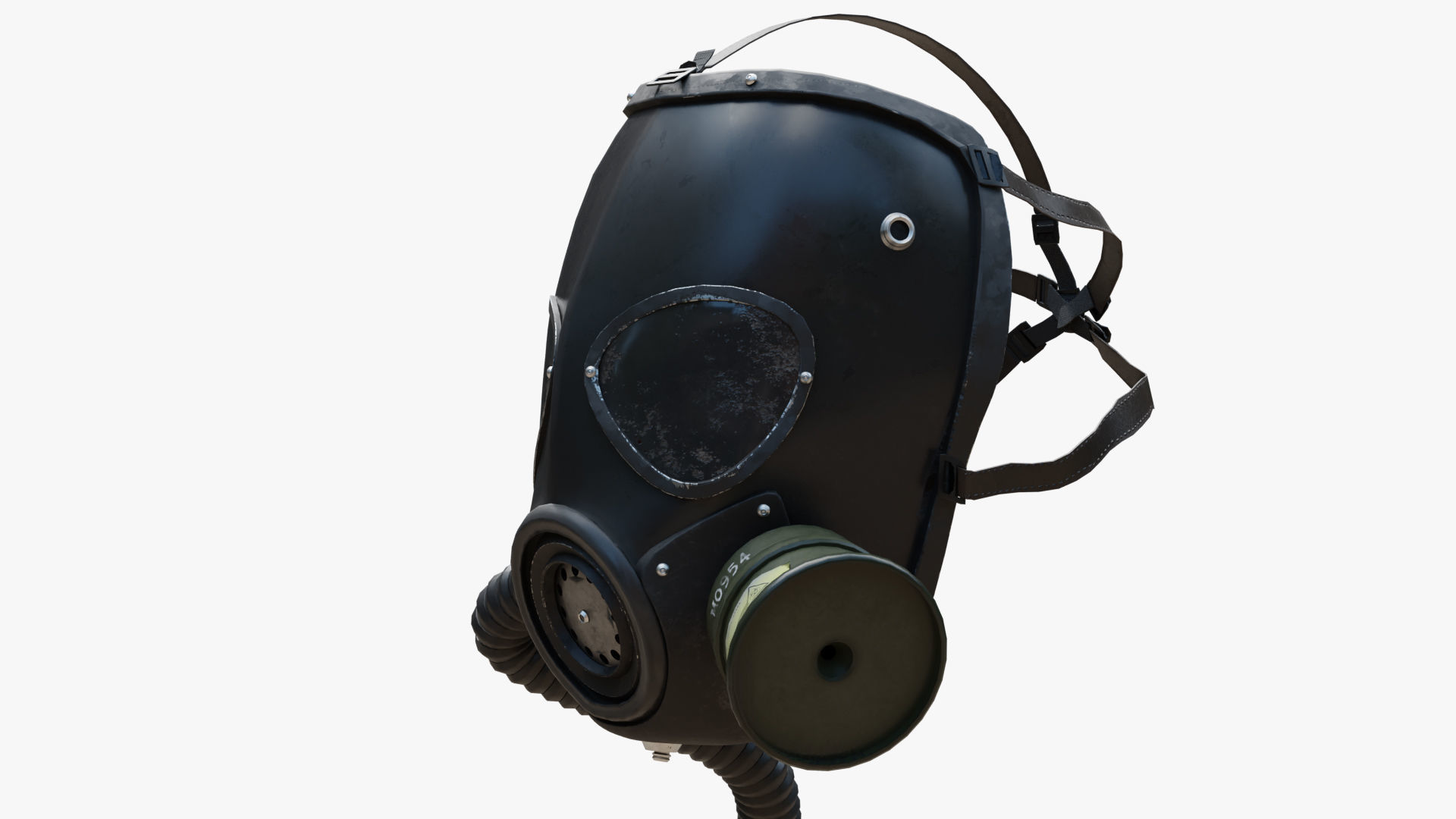 Gas Mask Low-poly 3D model_4