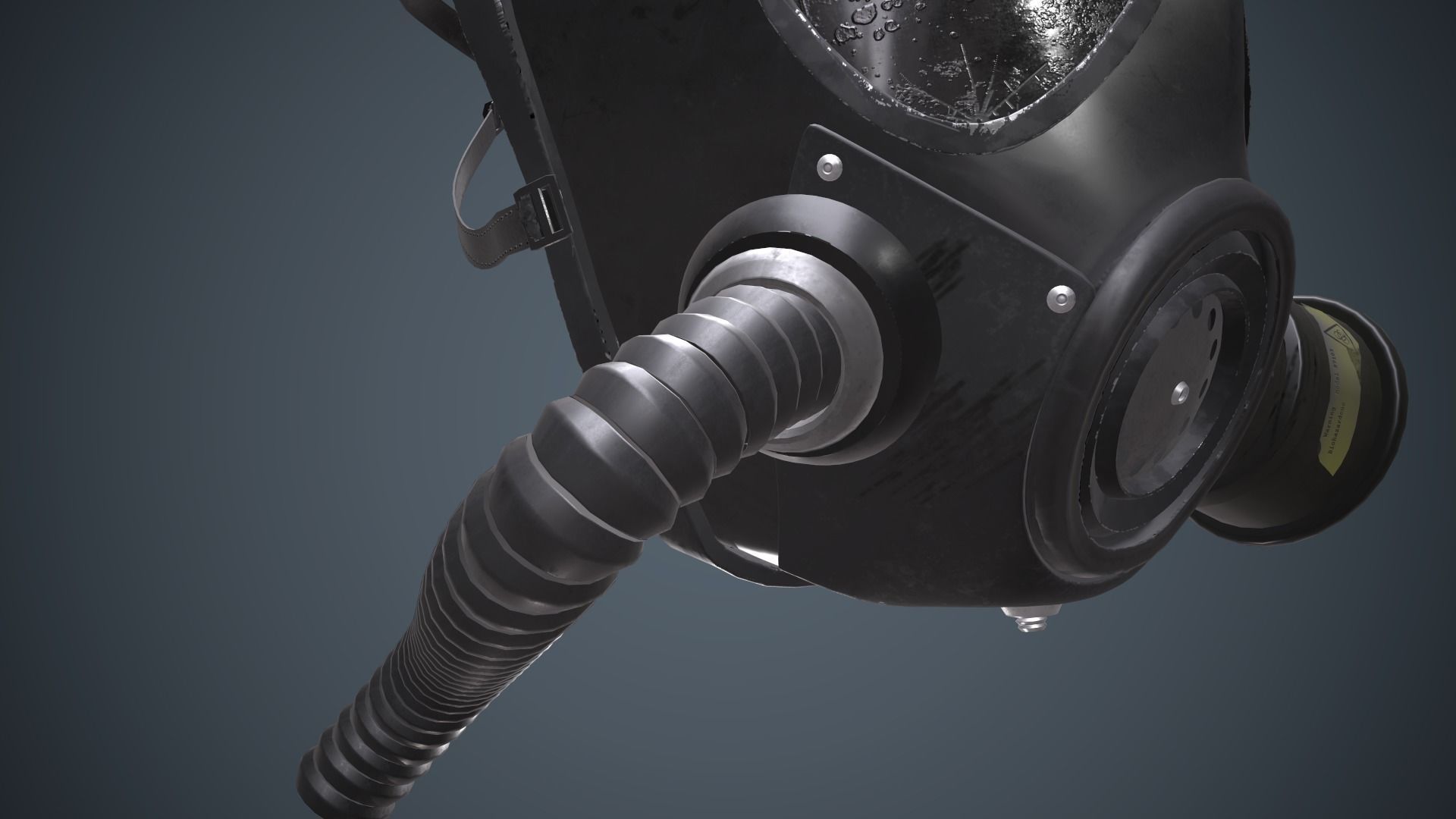 Gas Mask Low-poly 3D model_17