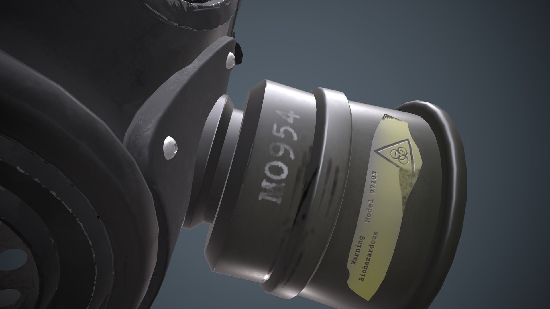 Gas Mask Low-poly 3D model_18