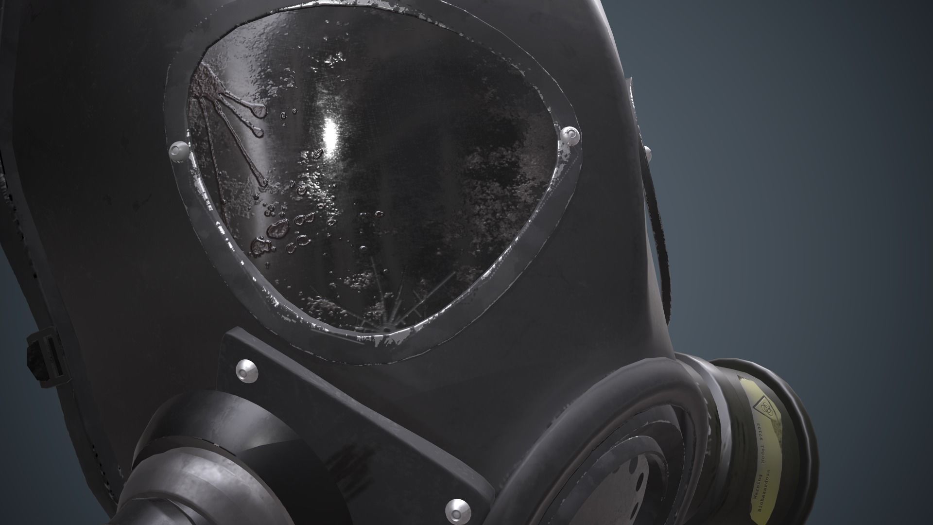 Gas Mask Low-poly 3D model_13
