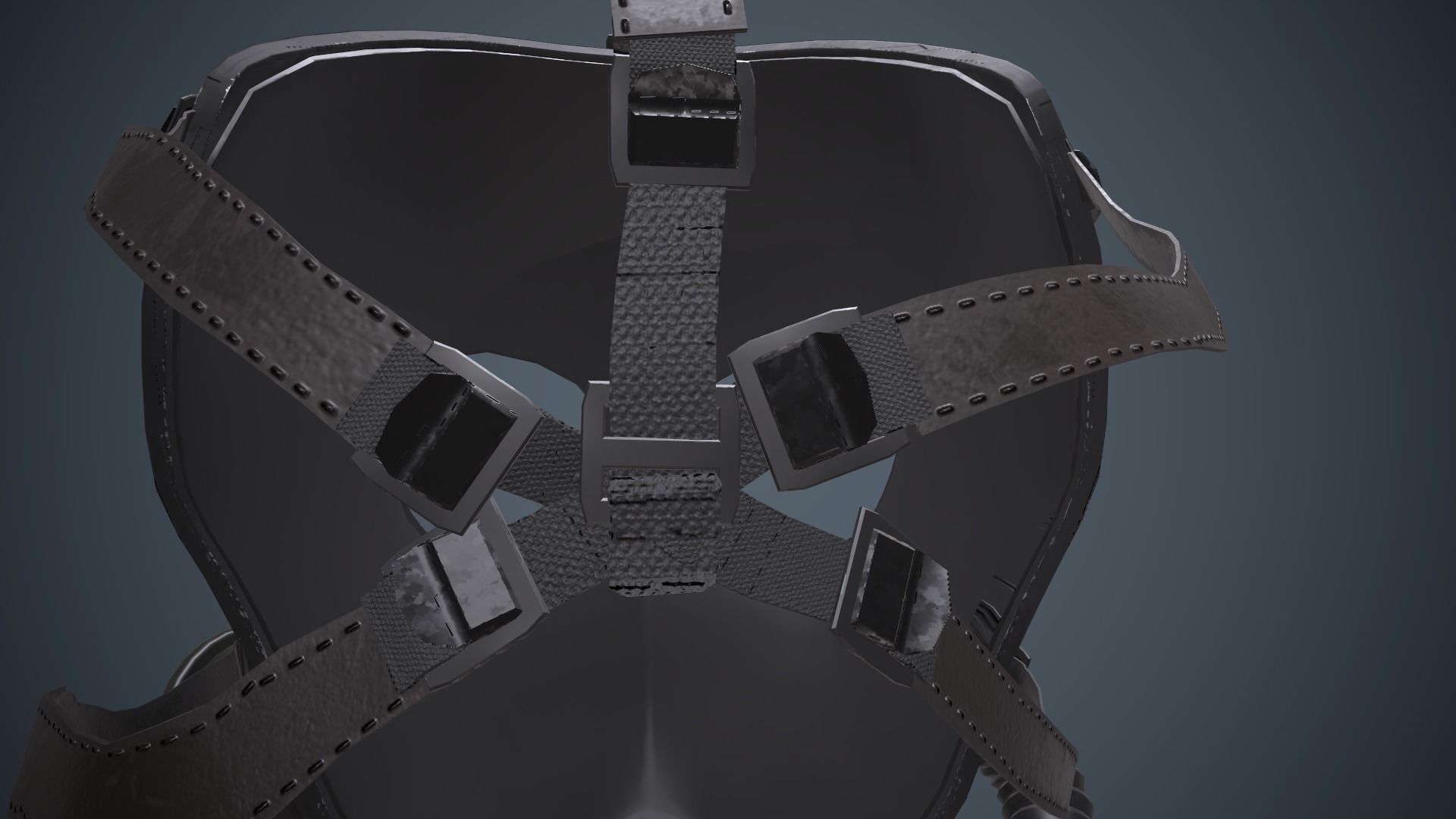 Gas Mask Low-poly 3D model_14