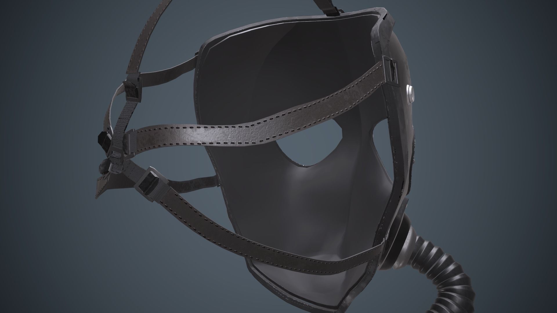 Gas Mask Low-poly 3D model_12