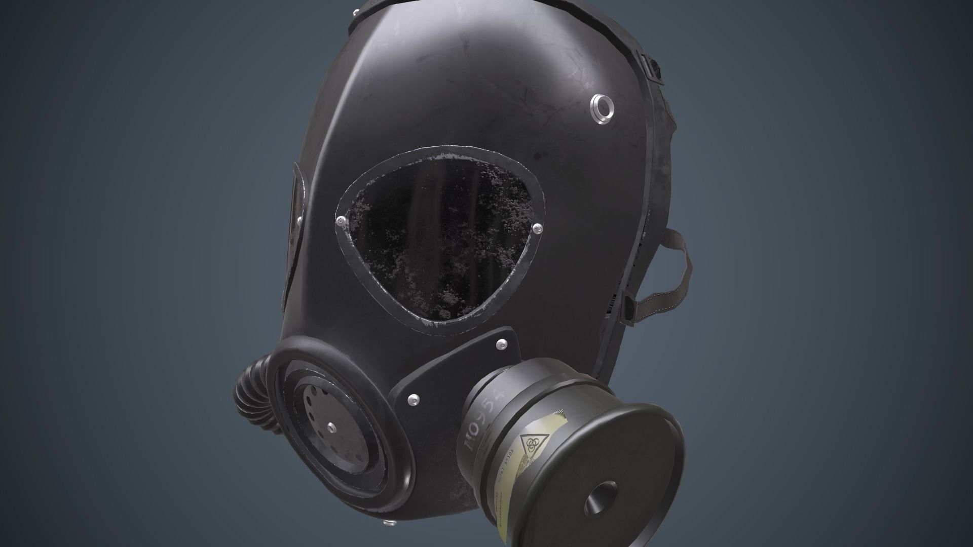 Gas Mask Low-poly 3D model_11