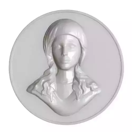 Maria Virgin Cameo Brooche 002 3D print model