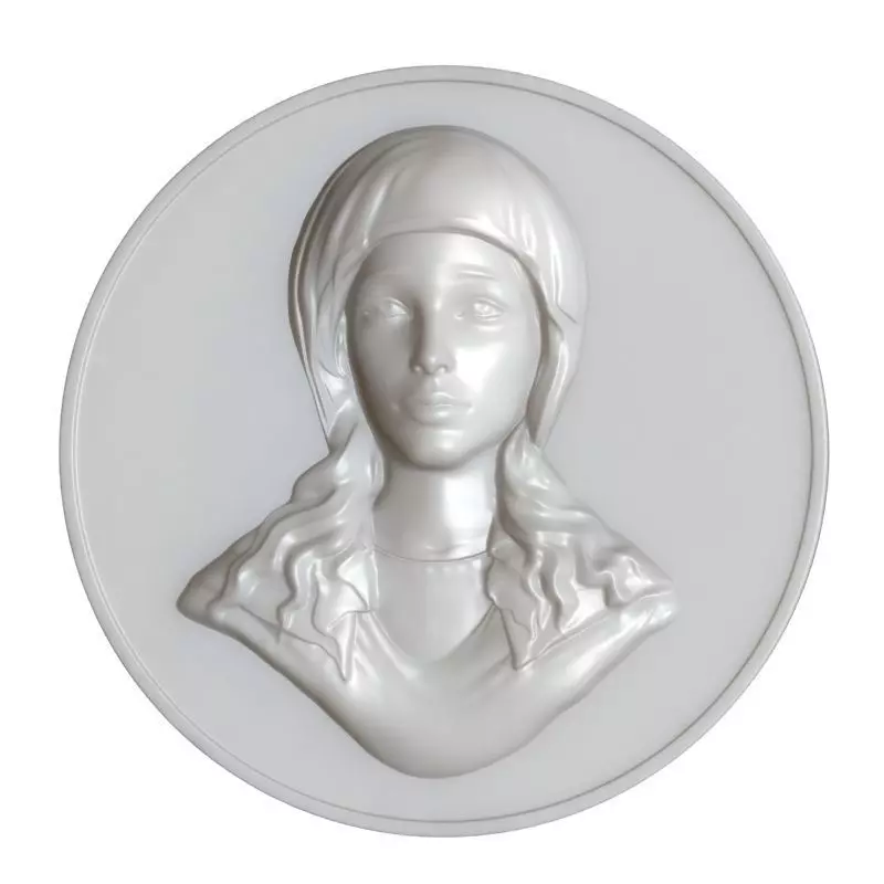 Maria Virgin Cameo Brooche 002 3D print model