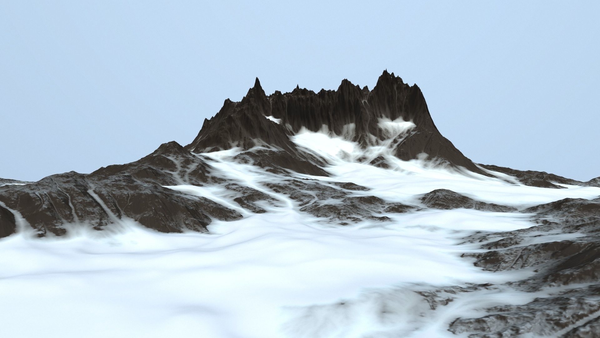 snow mountain Low-poly 3D model_1