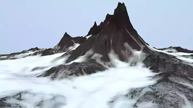 snow mountain Low-poly 3D model