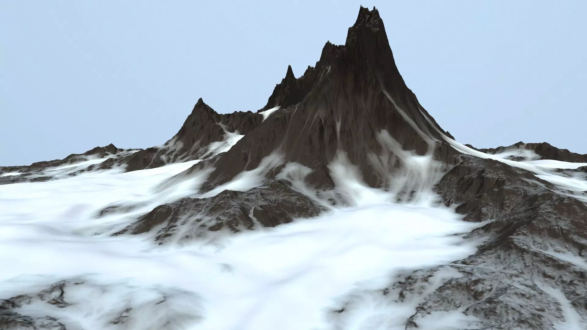snow mountain Low-poly 3D model_0