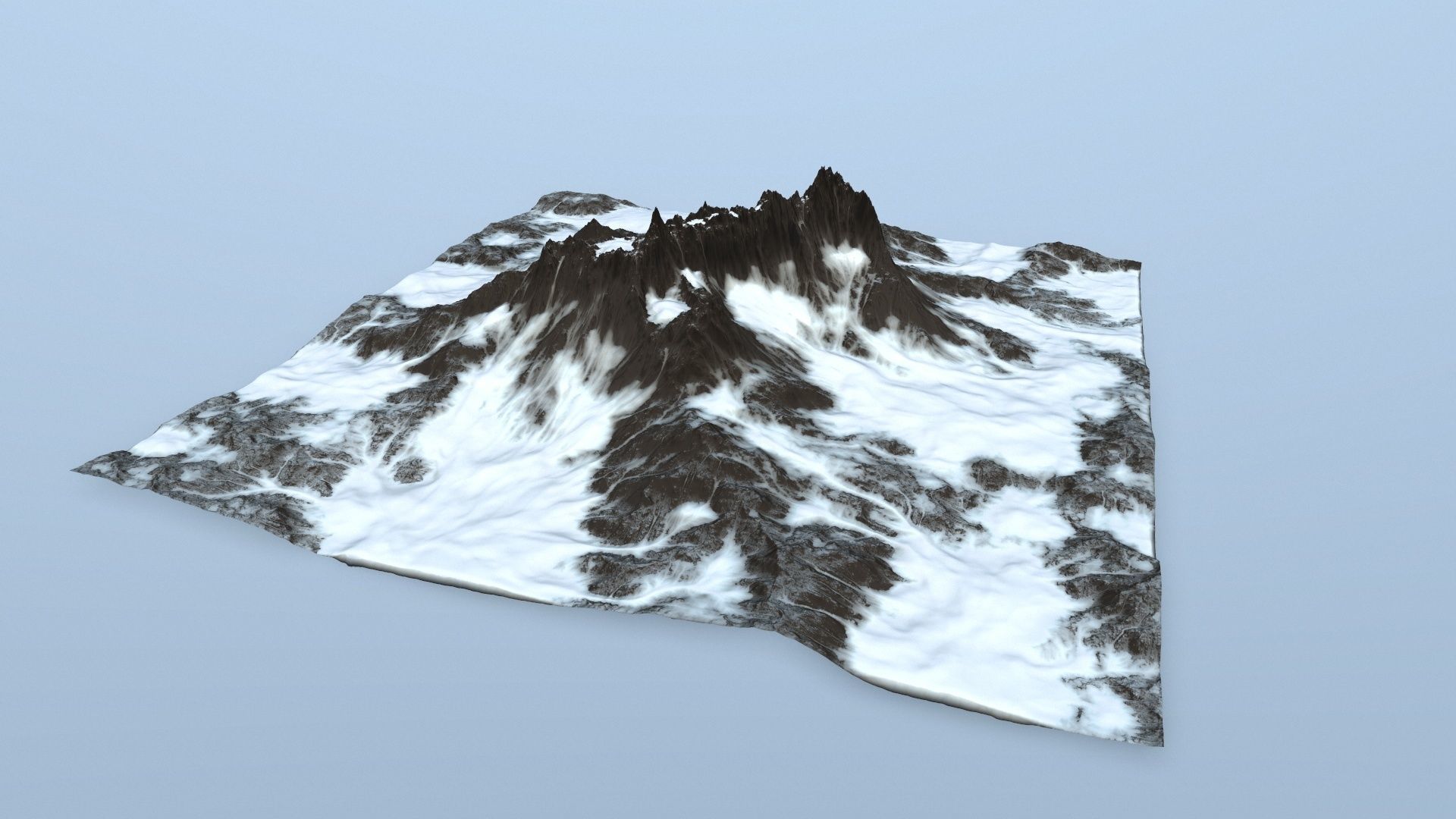 snow mountain Low-poly 3D model_6