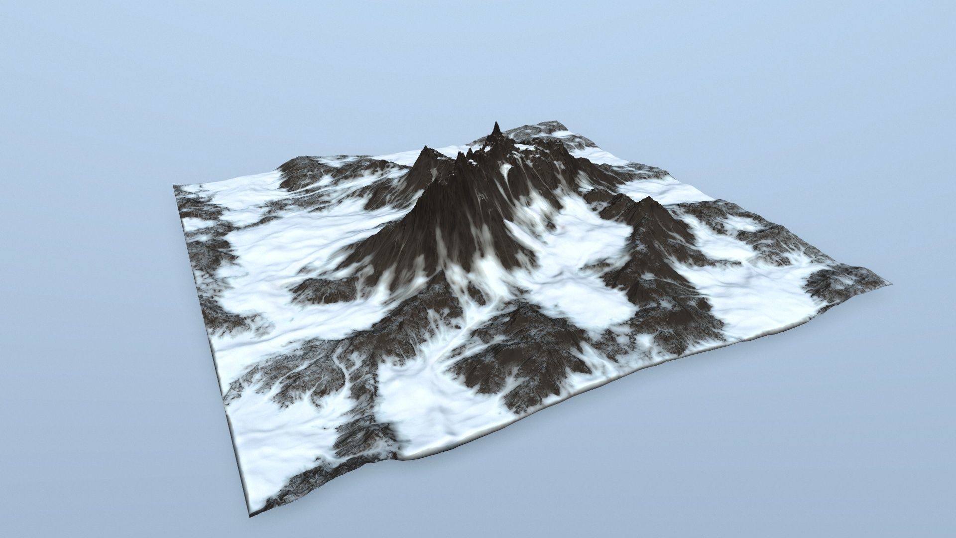snow mountain Low-poly 3D model_9