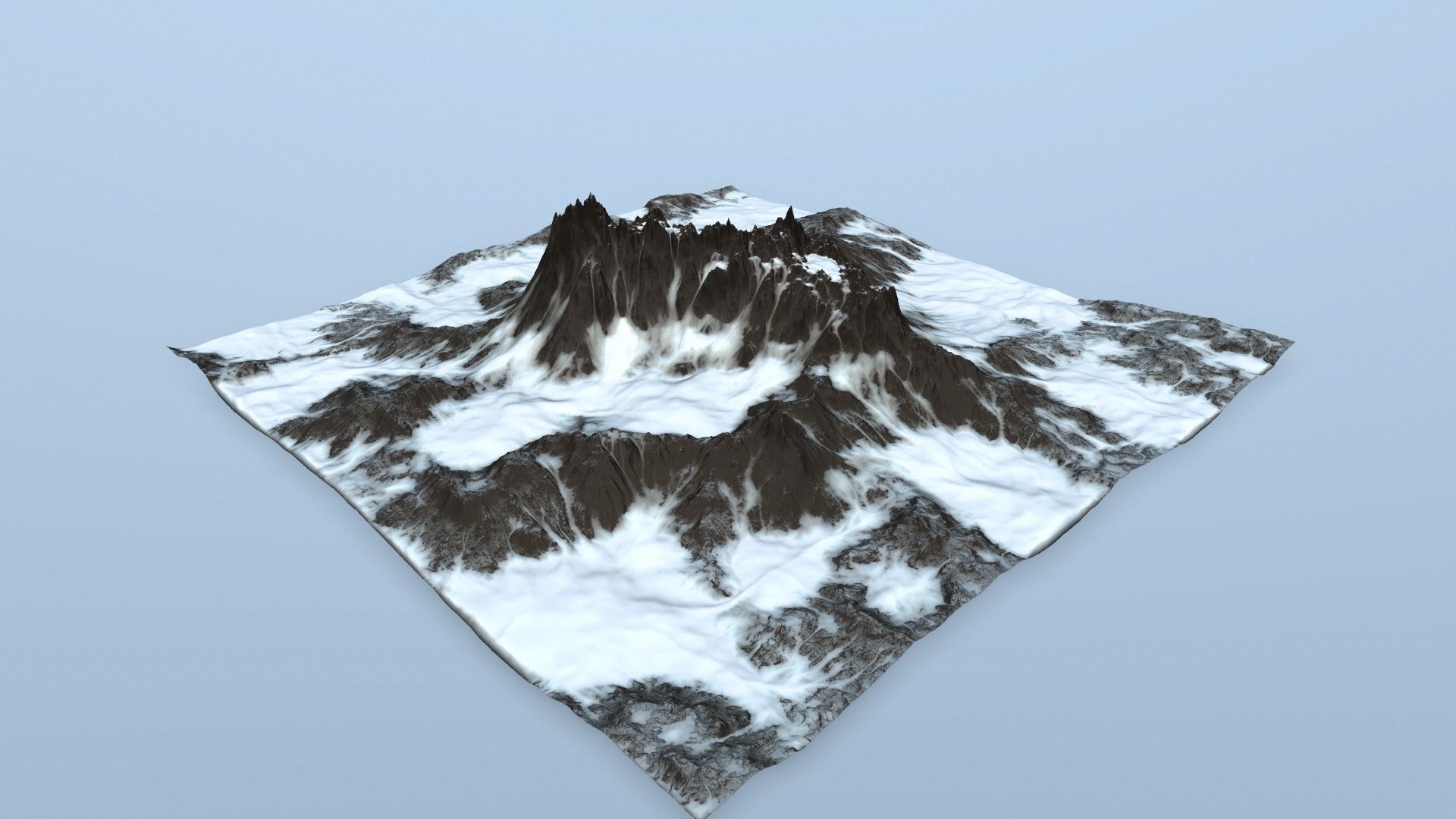 snow mountain Low-poly 3D model_8