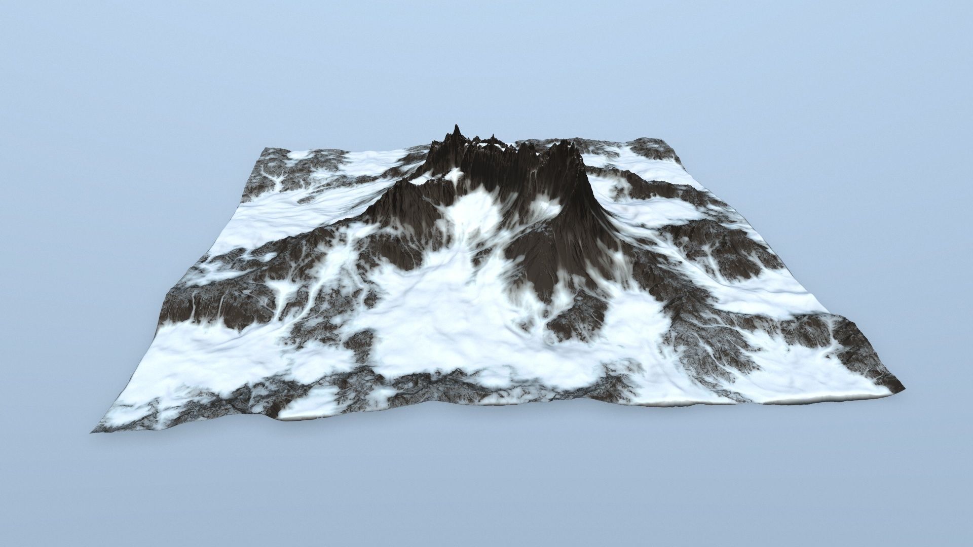 snow mountain Low-poly 3D model_5