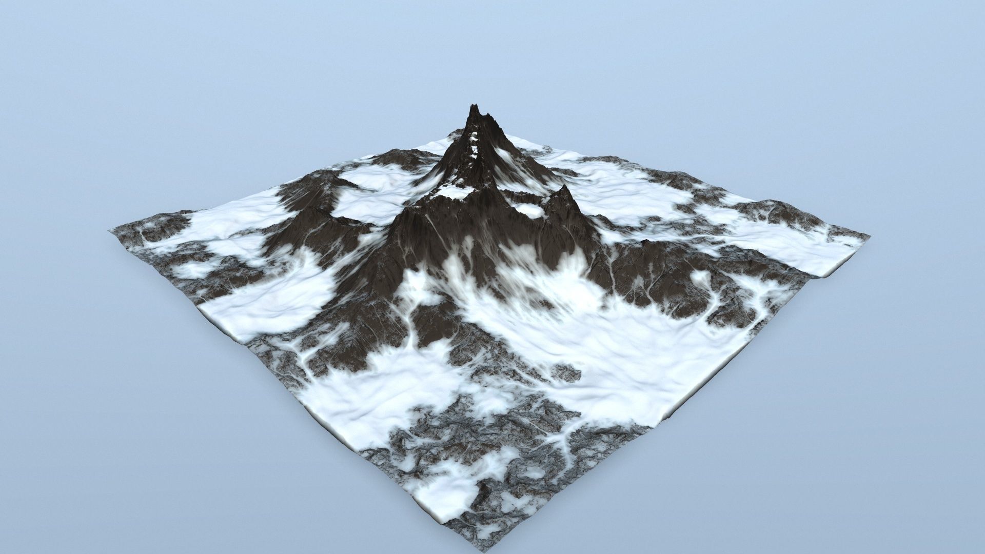 snow mountain Low-poly 3D model_7