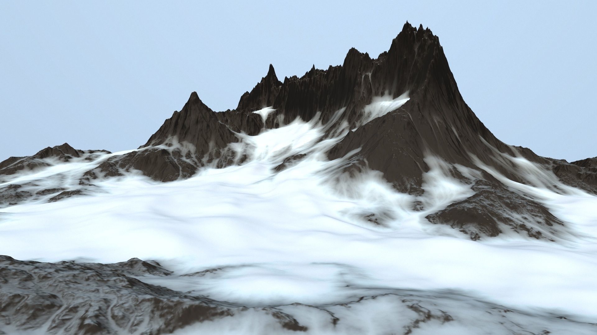 snow mountain Low-poly 3D model_2