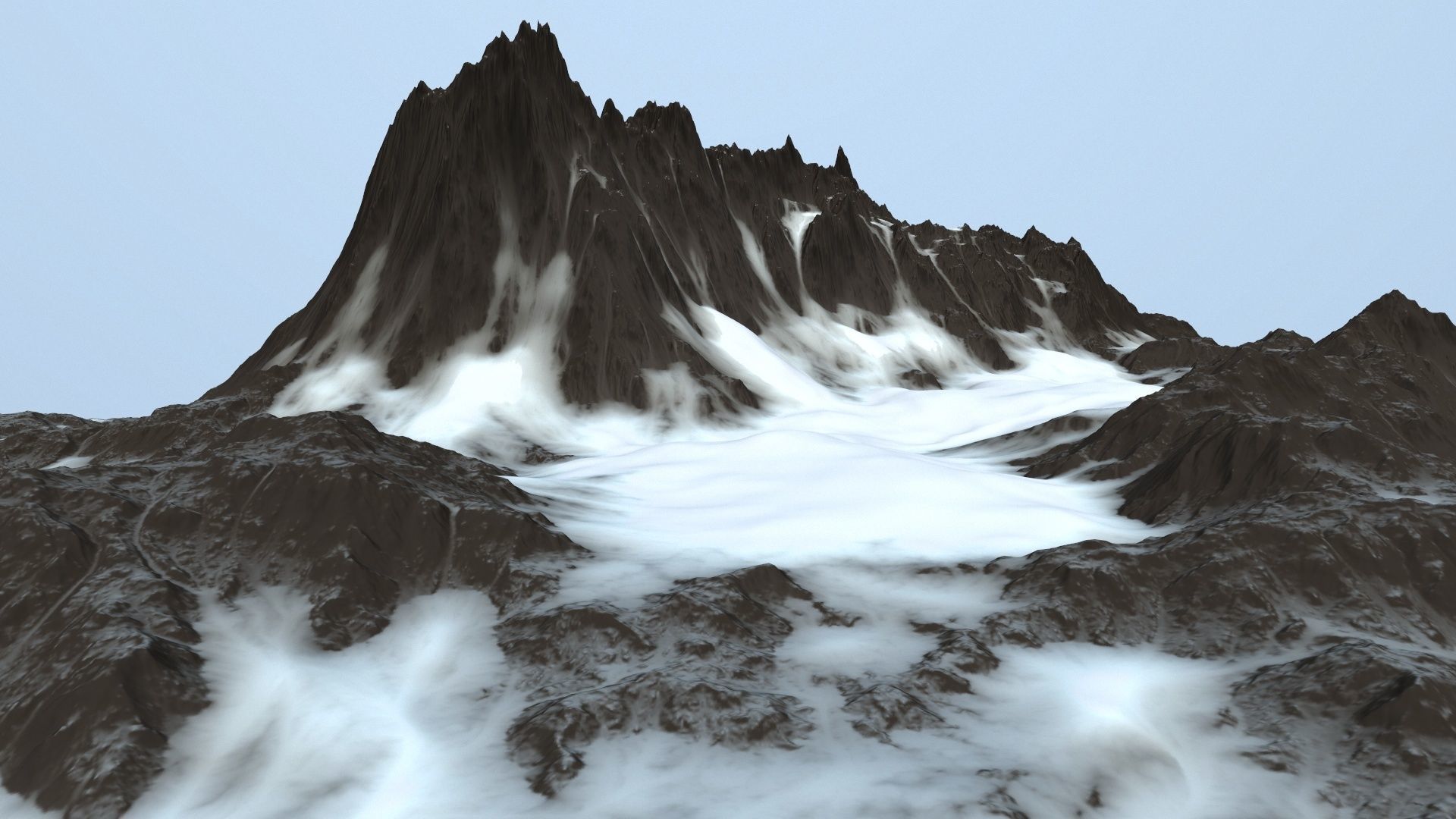 snow mountain Low-poly 3D model_4