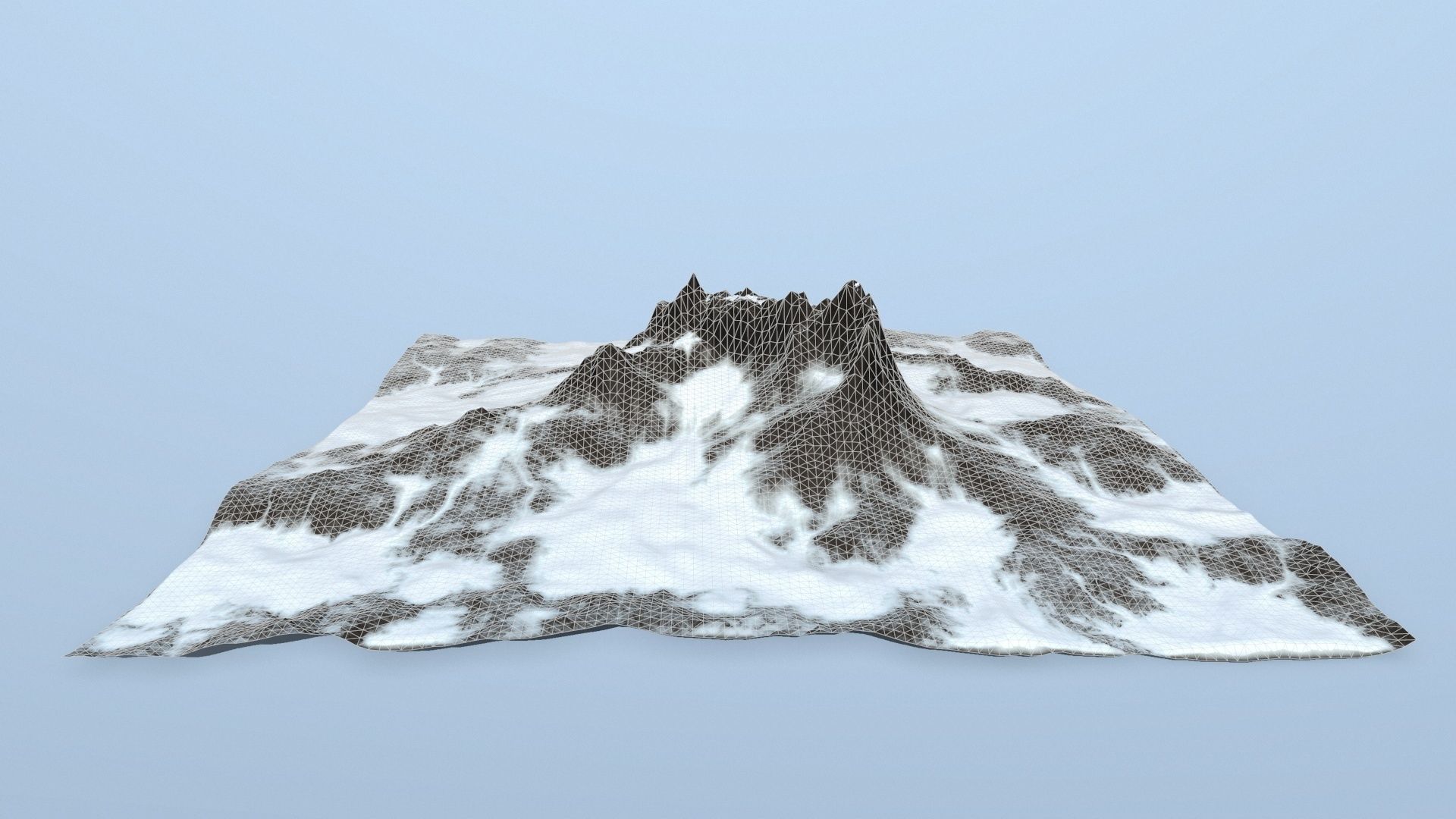 snow mountain Low-poly 3D model_11
