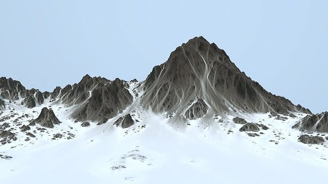 snow mountain Low-poly 3D model