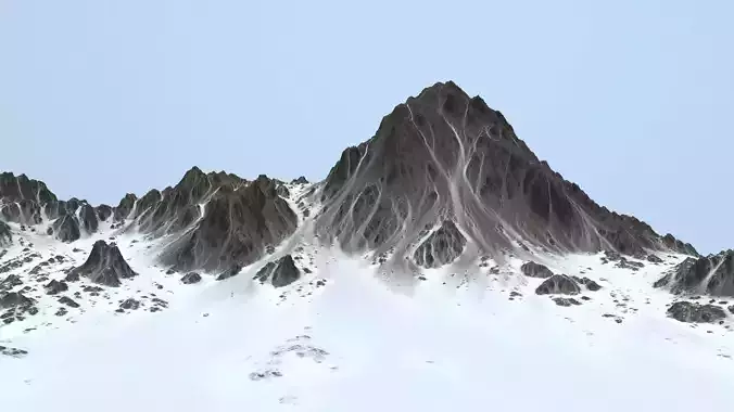 snow mountain Low-poly 3D model