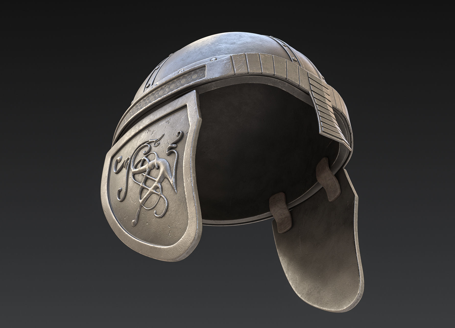 Medieval Helmet High Poly 3D model_5