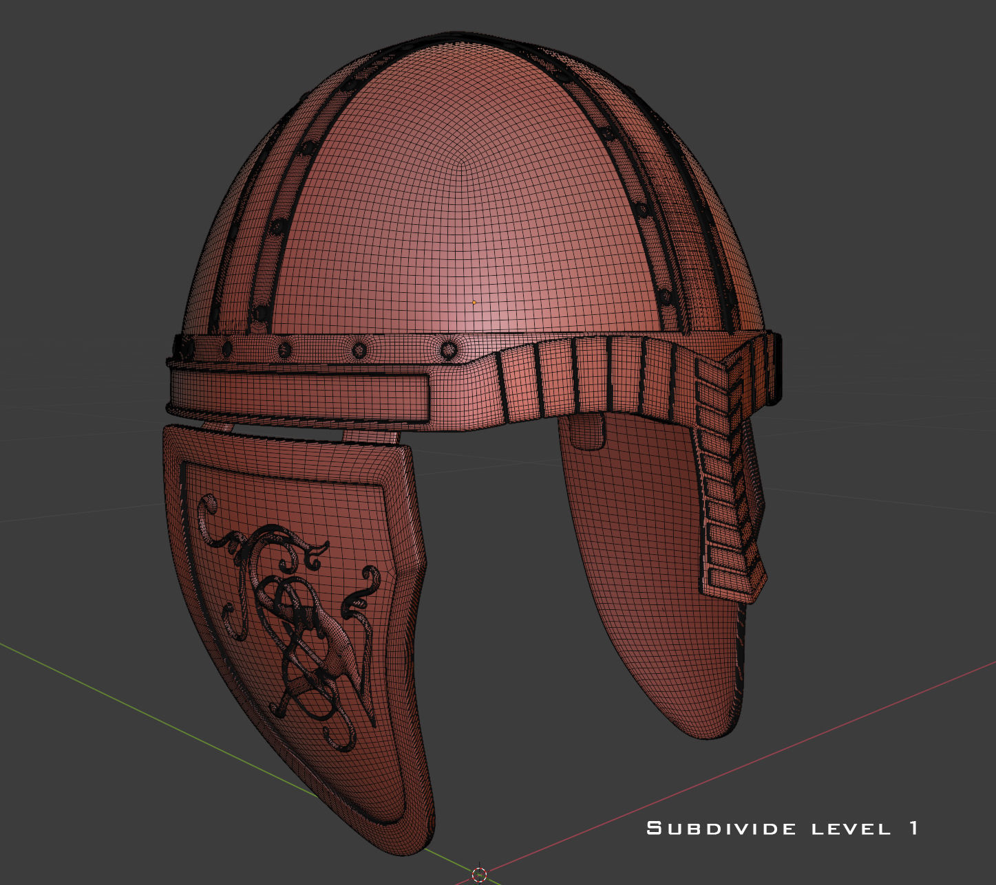 Medieval Helmet High Poly 3D model_10