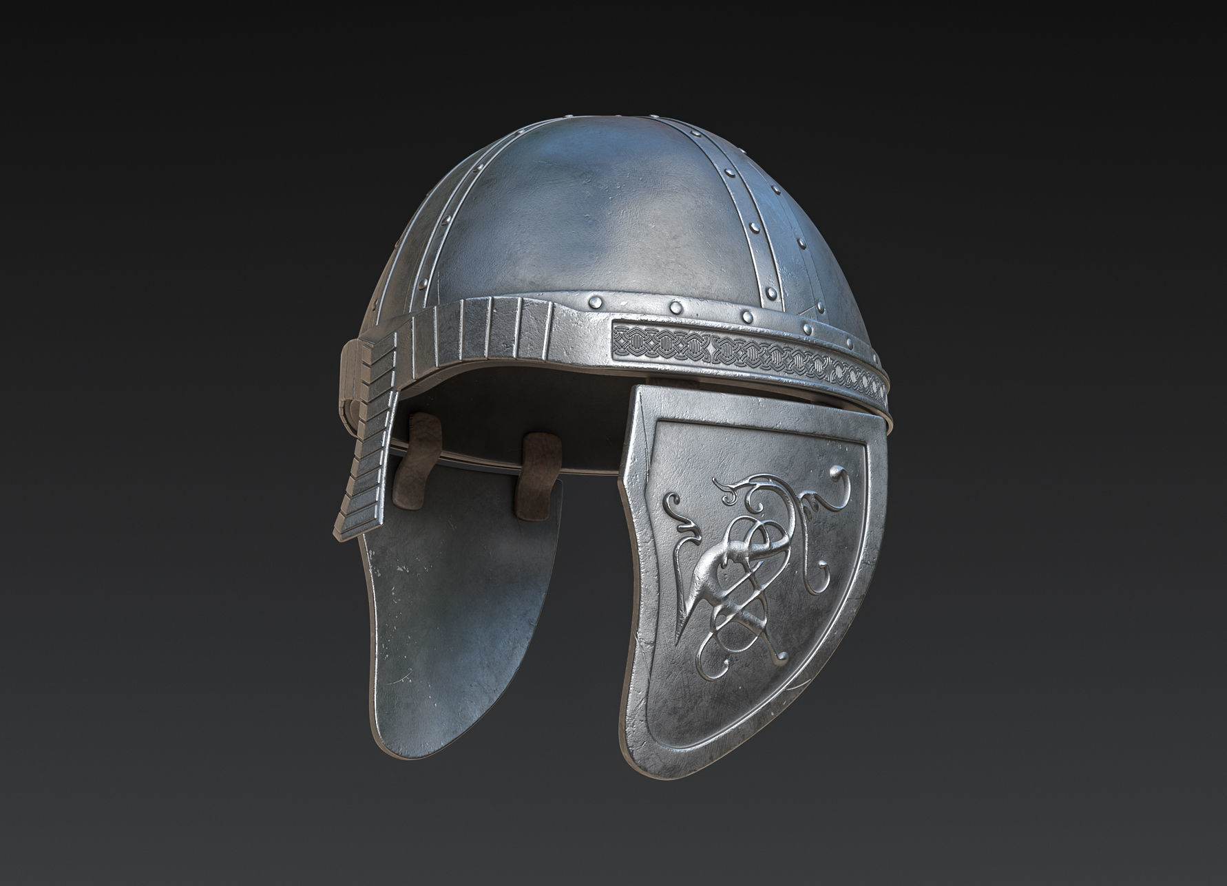 Medieval Helmet High Poly 3D model_3