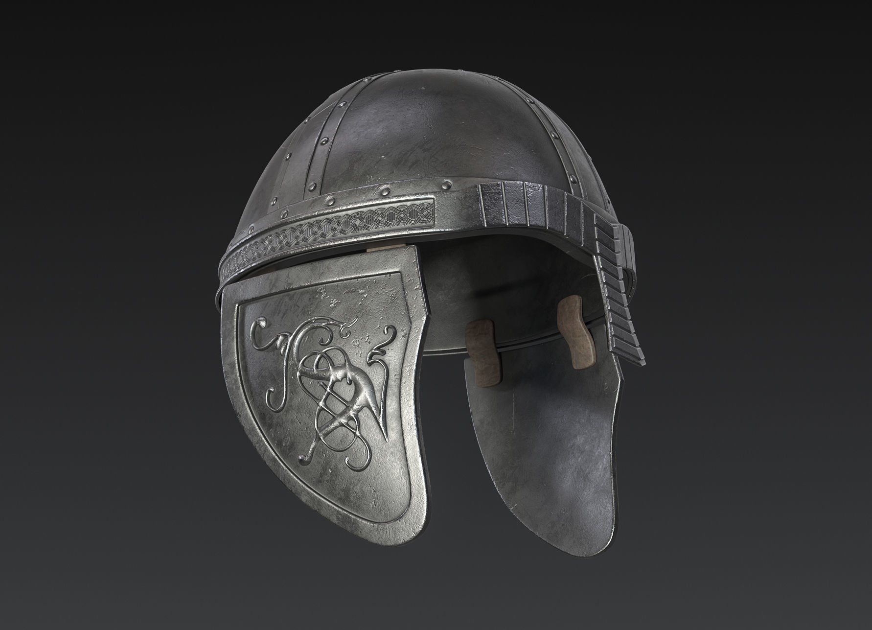 Medieval Helmet High Poly 3D model_2