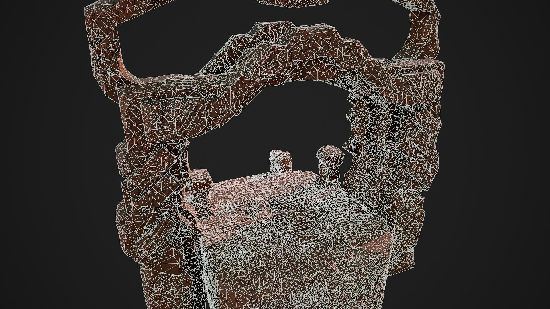 Fantasy red rocky portal environment asset Low-poly 3D model_12