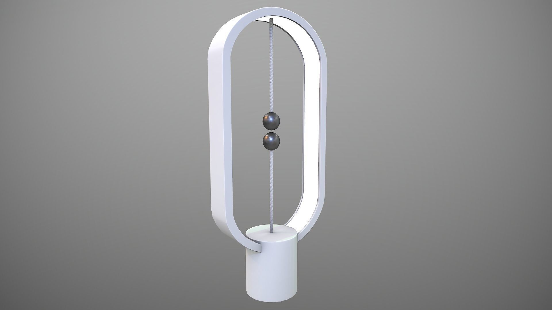 Futuristic Magnetic Lamp Low-poly 3D model_8