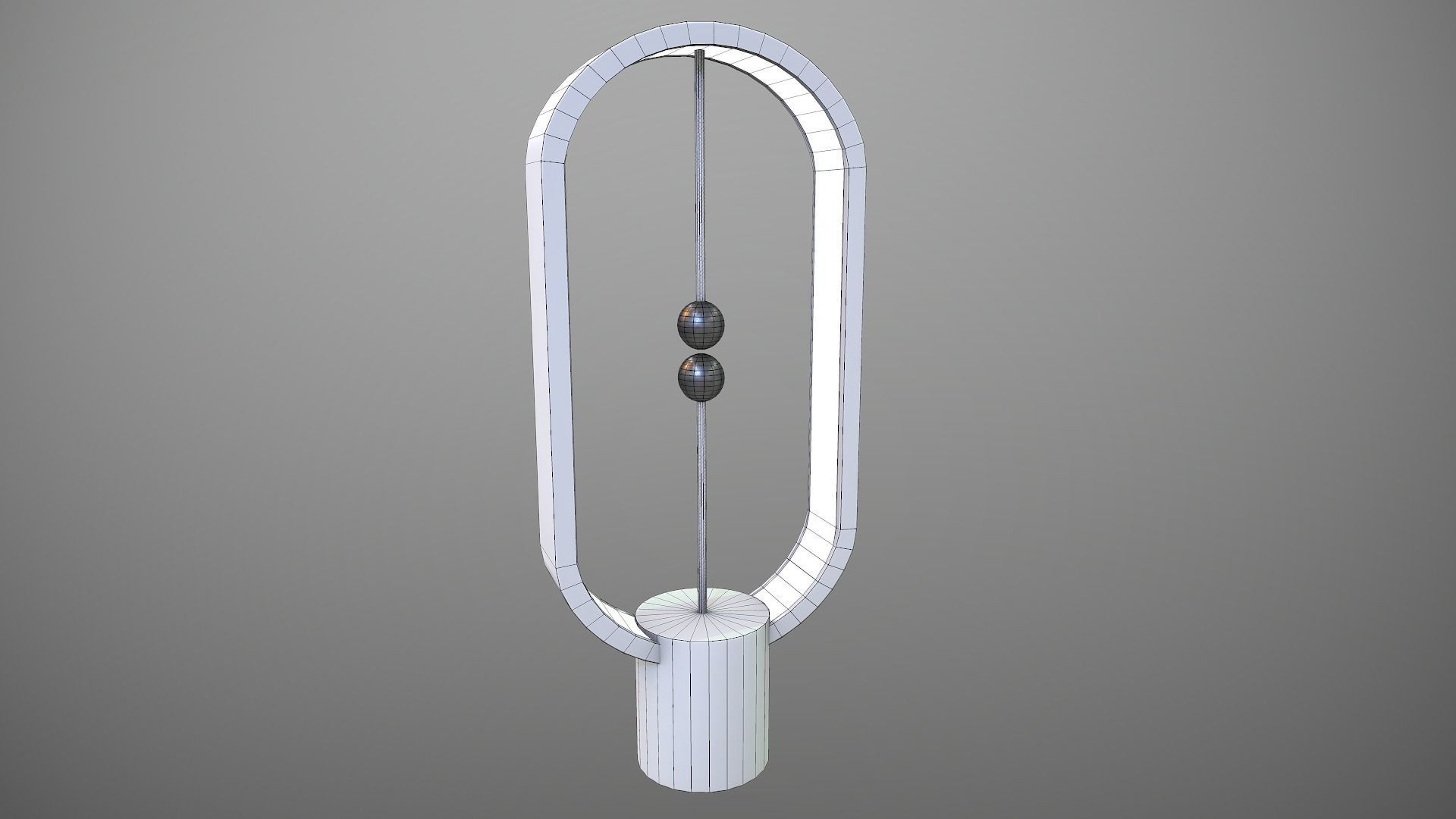 Futuristic Magnetic Lamp Low-poly 3D model_11