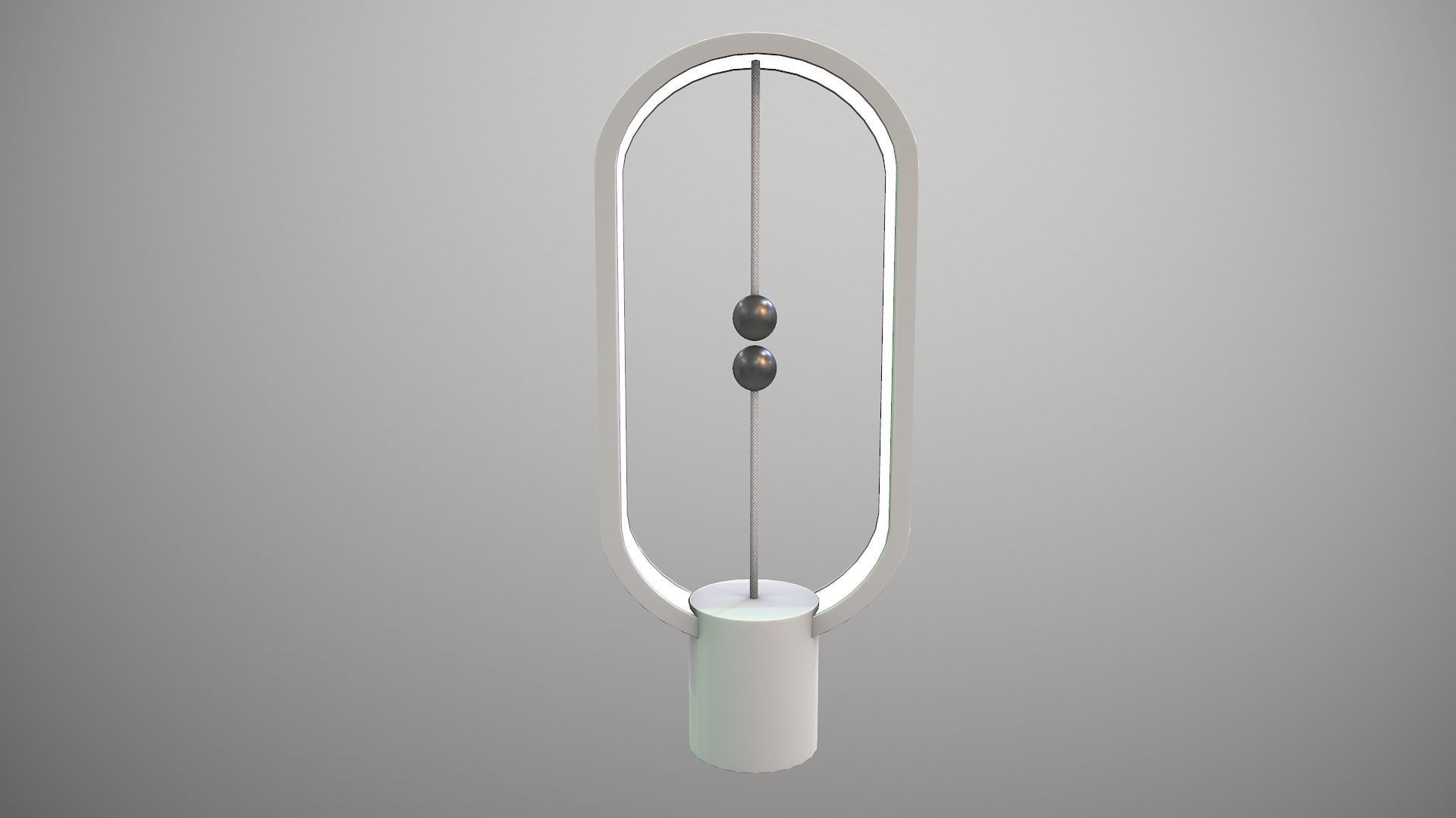 Futuristic Magnetic Lamp Low-poly 3D model_5