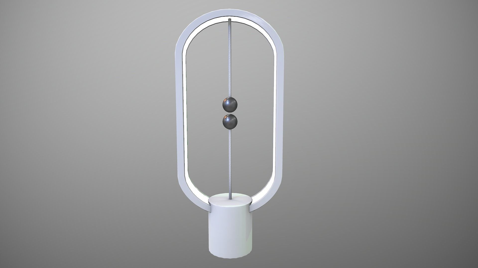 Futuristic Magnetic Lamp Low-poly 3D model_1