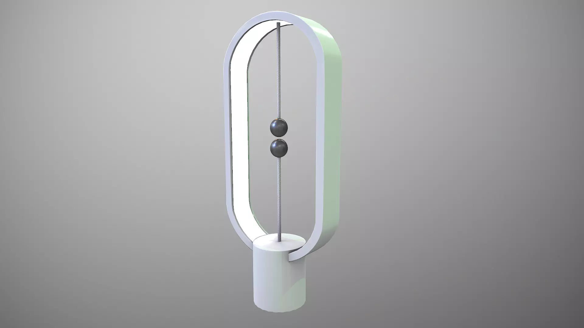 Futuristic Magnetic Lamp Low-poly 3D model_0