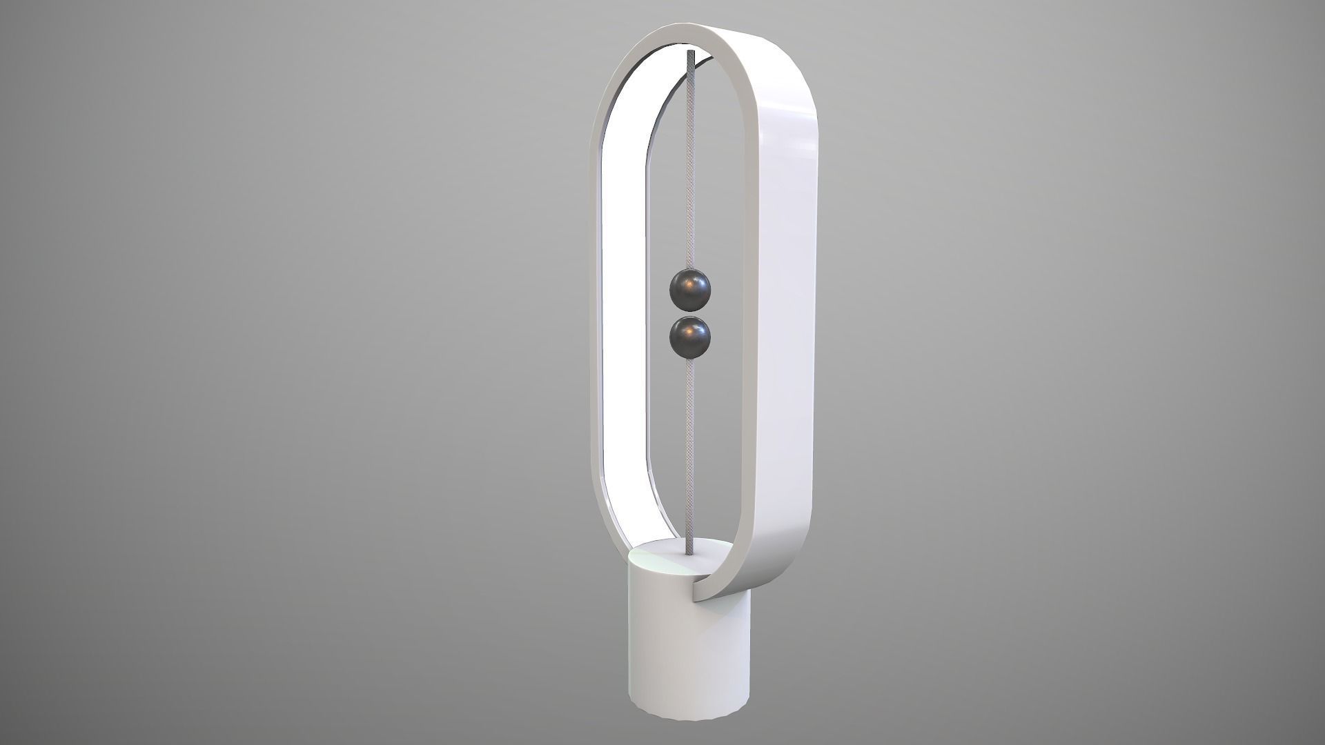 Futuristic Magnetic Lamp Low-poly 3D model_6