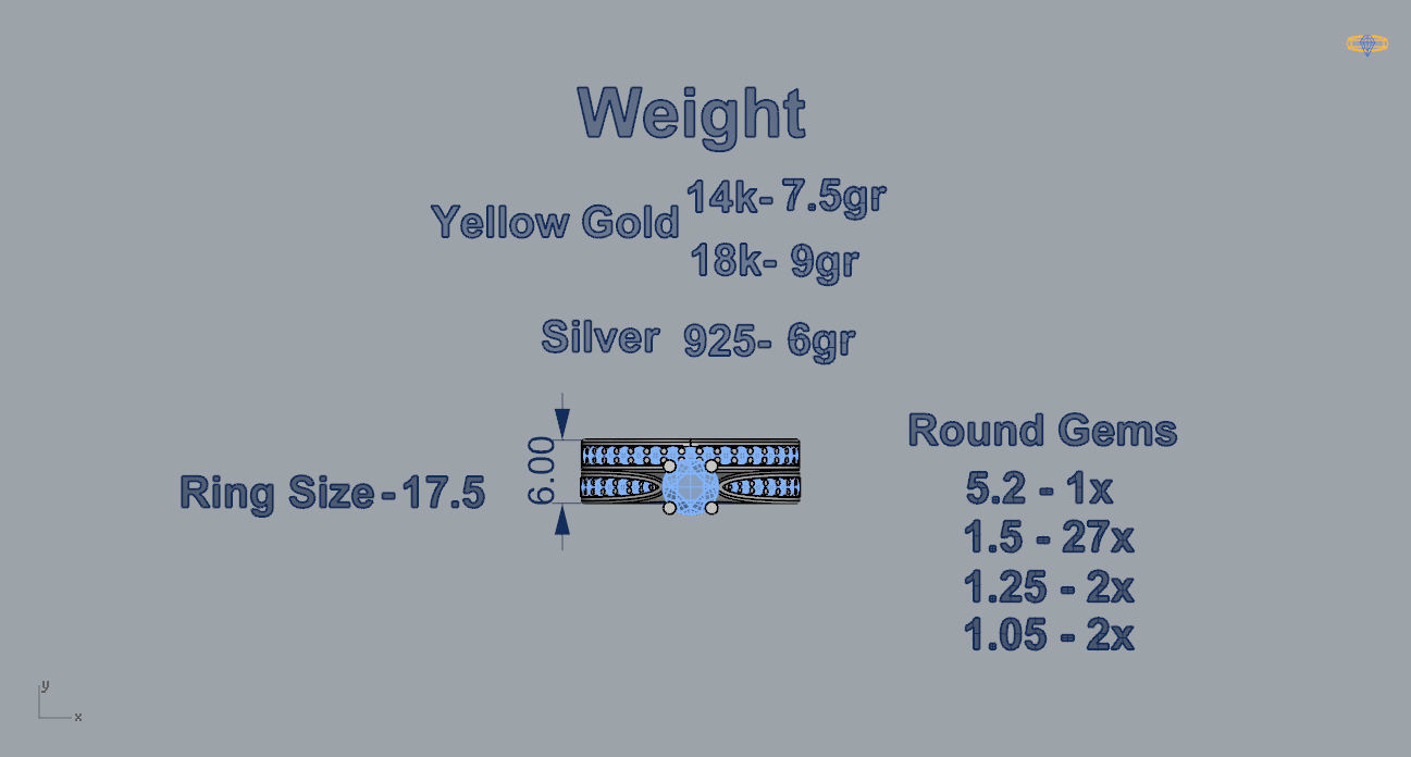 Women Ring 34 3D print model_4