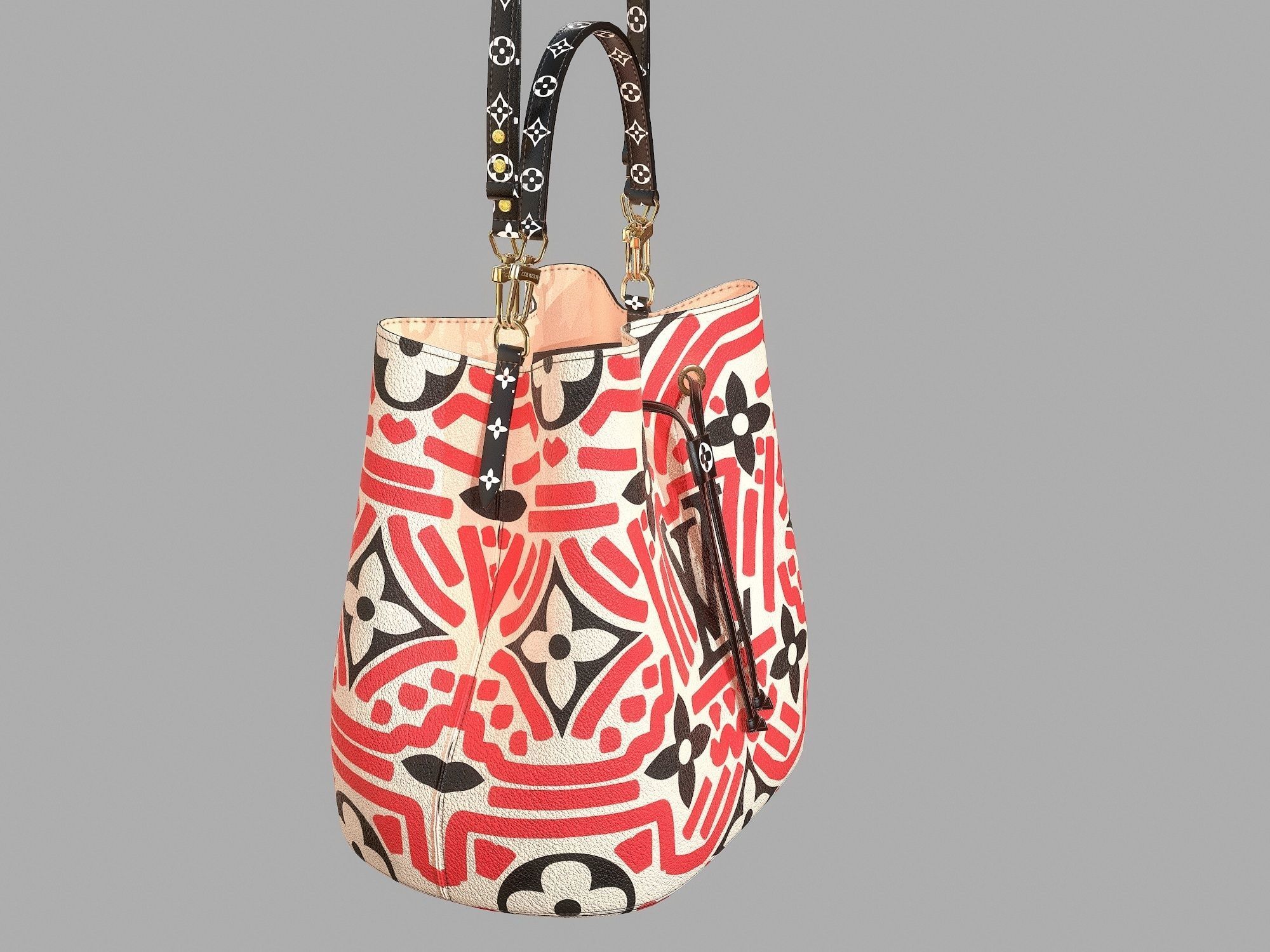 Louis Vuitton Neonoe MM Crafty Leather Bag  Low-poly 3D model_4