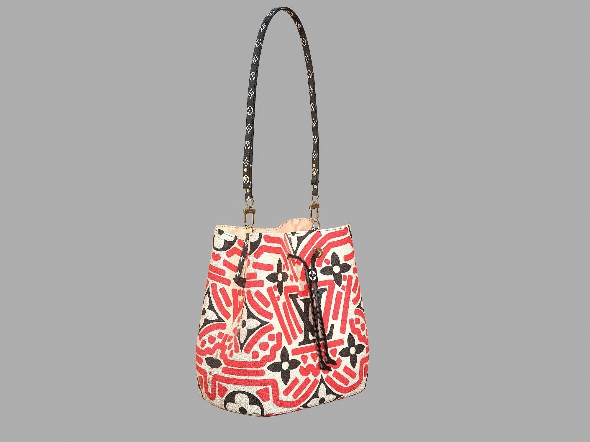 Louis Vuitton Neonoe MM Crafty Leather Bag  Low-poly 3D model_3