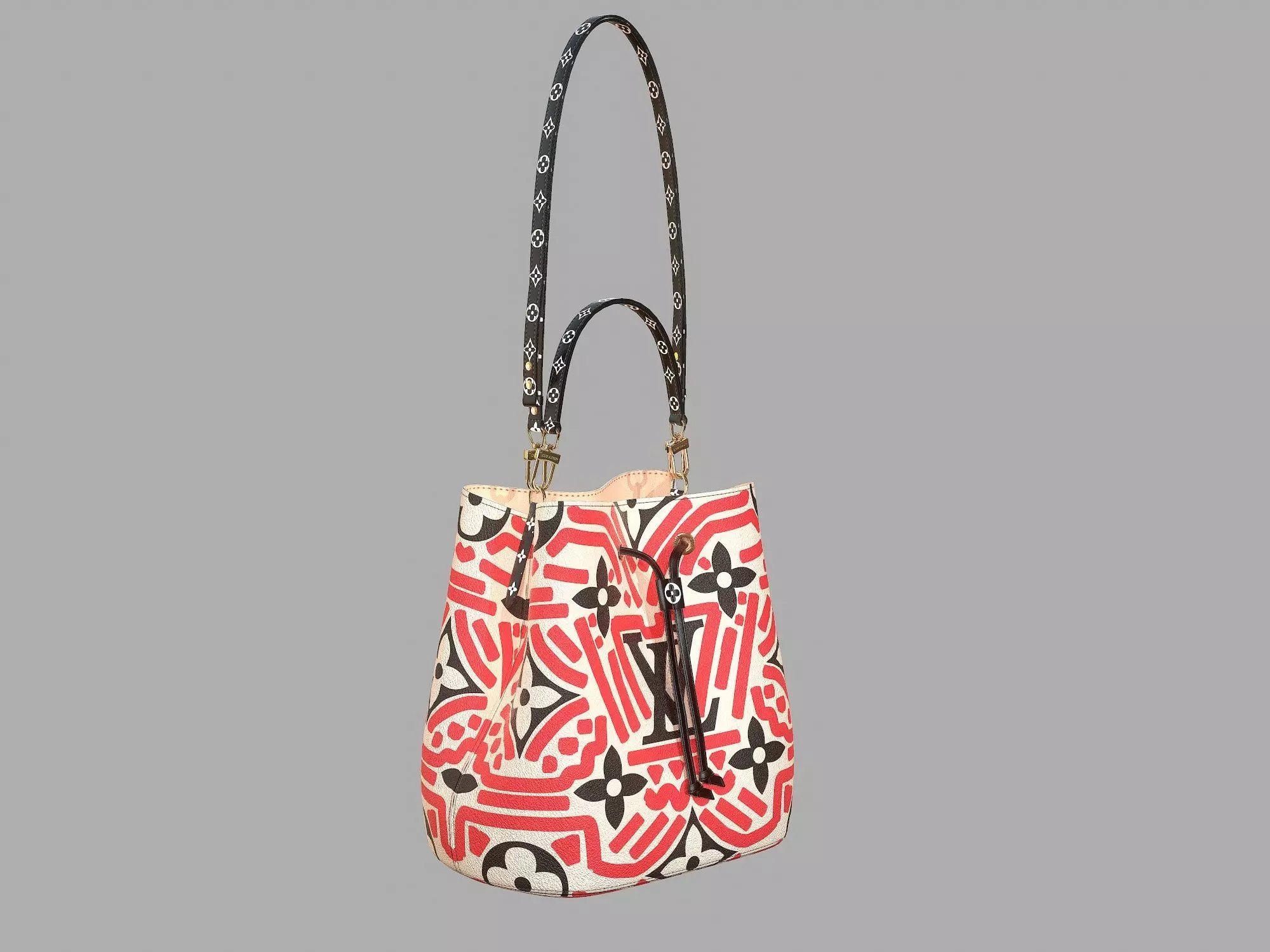 Louis Vuitton Neonoe MM Crafty Leather Bag  Low-poly 3D model_0