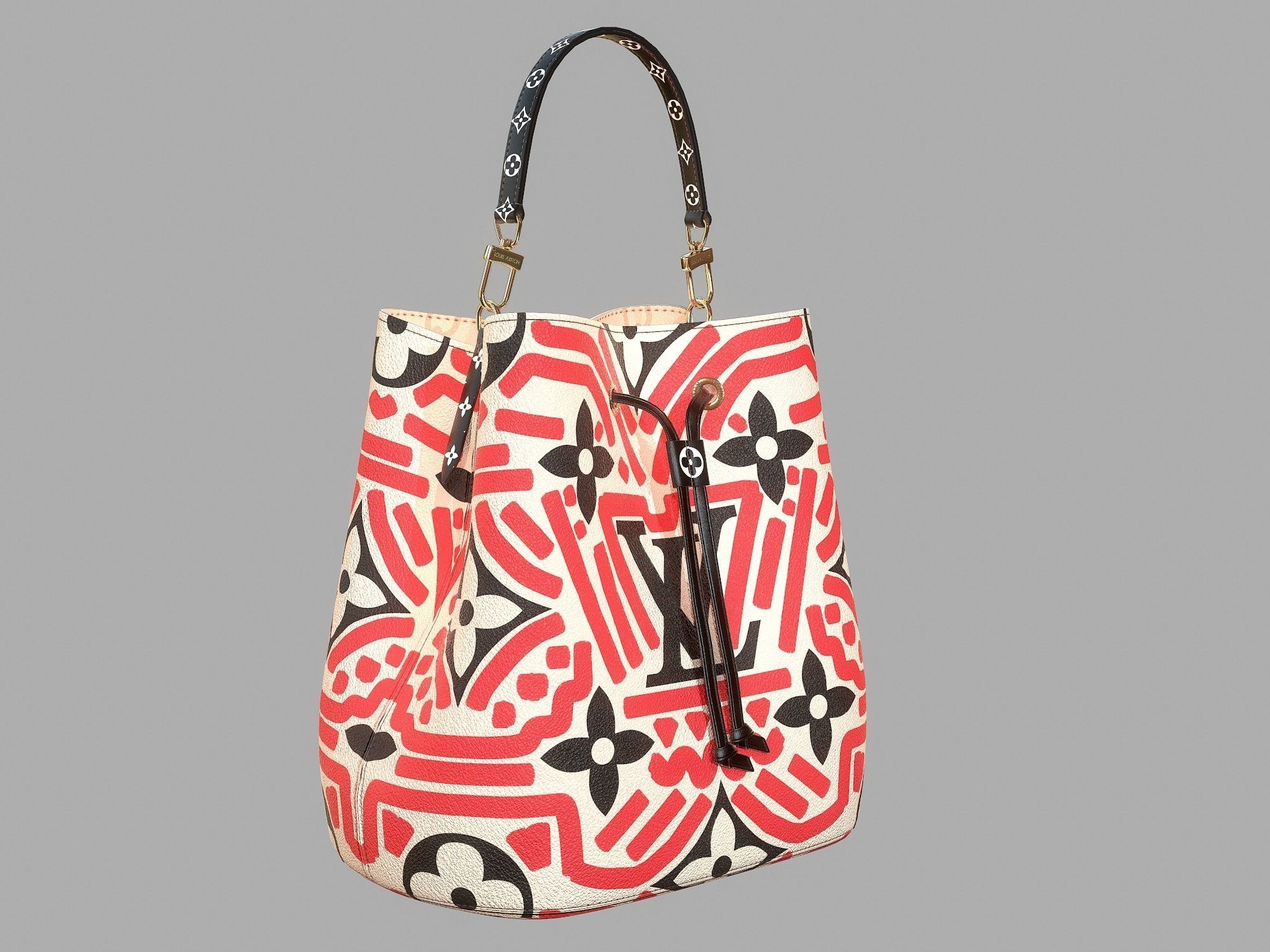 Louis Vuitton Neonoe MM Crafty Leather Bag  Low-poly 3D model_2