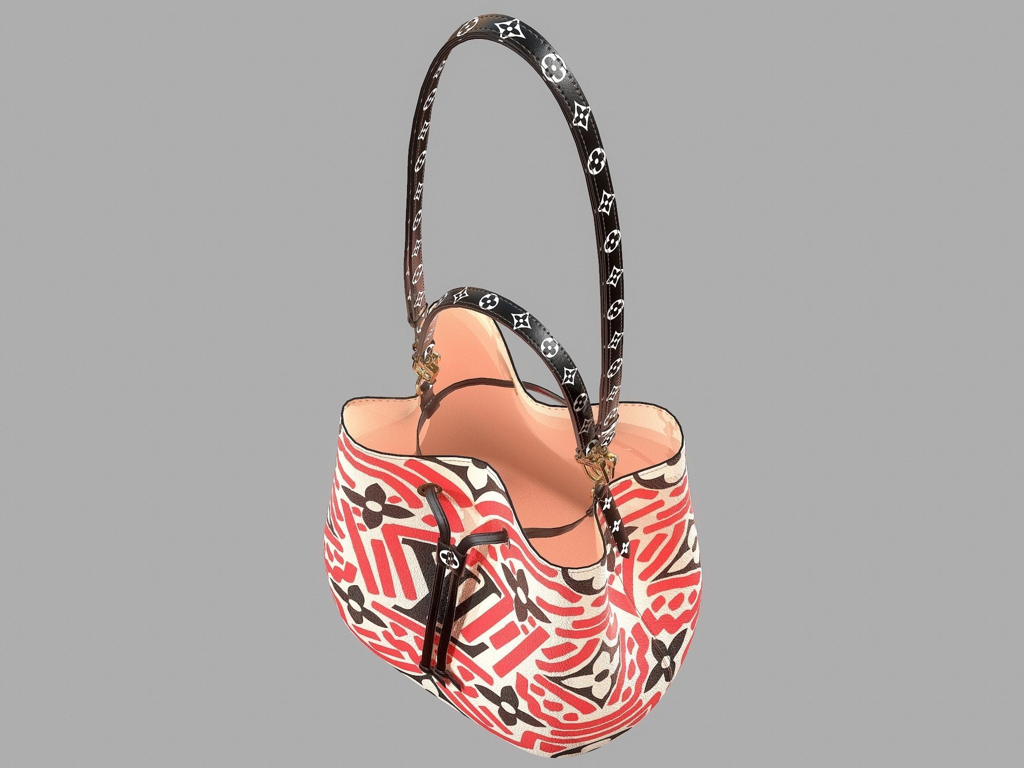 Louis Vuitton Neonoe MM Crafty Leather Bag  Low-poly 3D model_7